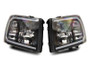 Raxiom 07-13 Chevrolet Silverado 1500 Axial Series Headlights w/ LED Bar- Black Housing (Clear Lens)