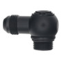 DeatschWerks 8AN ORB Male to 8AN Male Flare Low Profile 90-Degree Swivel - Anodized Matte Black