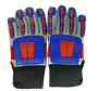 Granatelli Large Off Road Style Work Gloves - Red/Blue/Gray/Black