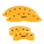 MGP 4 Caliper Covers Engraved Front & Rear MGP Yellow Finish Black Char 2008 Chevrolet iMpala