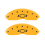 MGP 4 Caliper Covers Engraved F & R Bowtie Yellow Finish Black Char 2014 Chevrolet Express 2500