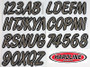 Hardline Boat Lettering Registration Kit 3 in. - 400 Titan Grey/Black