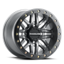 Raceline A91G Ryno 14x7in/4x156 BP/10mm Offset/132.5mm Bore - Gunmetal & Black Ring Beadlock Wheel