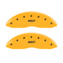MGP 4 Caliper Covers Engraved Front & Rear MGP Yellow Finish Black Char 2004 GMC Sierra 1500