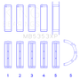 King Engine Bearings Ford 281 4.6L SOHC 16V (Size STDX) Performance Main Bearing Set (Set of 5)