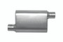 Gibson CFT Superflow Offset/Offset Oval Muffler - 4x9x18in/2.5in Inlet/2.5in Outlet - Stainless