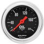 Autometer Traditional Chrome 2-1/16in 200 PSI Mechanical Oil Pressure Gauge
