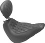 Mustang 05-17 Harley Deluxe(w/ Standard Rack) Wide Touring Solo Seat w/DBR Studs - Black