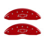 MGP Front set 2 Caliper Covers Engraved Front Bowtie Red finish silver ch