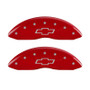 MGP Front set 2 Caliper Covers Engraved Front Bowtie Red finish silver ch