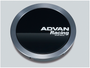 Advan 73mm Flat Center Cap - Gloss Black/Hyper Ring+White Letters