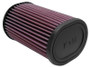 K&N Filter Universal Rubber Oval Straight 4.5in OL x 3.75in OW x 7in Height 20 Degree Angle