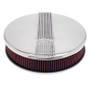Edelbrock Air Cleaner Classic Series Round Aluminum Top Cloth Element 14In Dia X 3 9In Polished