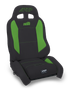 PRP EnduroCrawl Reclining Suspension Seat - Black/Green Vinyl - Driver