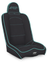 PRP Daily Driver High Back Suspension Seat- Black/Teal Vinyl