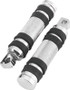 Bikers Choice Big Twin & XL Chrome Knurled Male Mount Footpegs W/Rubber Bands Pr.