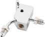 Twin Power Chrome Brake Tee 90 Degree Male AN3 W 1/8 NPT Port Custom