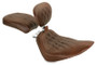 Mustang 00-15 Harley Softail Rear Tire Wide Tripper Solo Seat w/Driver Backrest - Distressed Brown