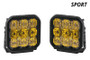 Diode Dynamics SS5 LED Pod Sport - Yellow Flood (Pair)