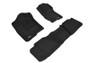 3D MAXpider 07-14 Chevrolet Tahoe With Bench 2nd Row Elegant 1st 2nd Row - Floor Mat Set (Black)