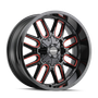 Mayhem 8107 Cogent 20x10 / 5x127 BP / -19mm Offset / 87.1mm Hub Black w/ Prism Red Wheel