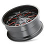 Mayhem 8107 Cogent 20x10 / 5x127 BP / -19mm Offset / 87.1mm Hub Black w/ Prism Red Wheel