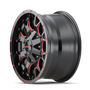 Mayhem 8015 Warrior 17x9 / 5x127 BP / 18mm Offset / 87mm Hub Black w/ Prism Red Wheel