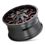 Mayhem 8015 Warrior 17x9 / 5x127 BP / 18mm Offset / 87mm Hub Black w/ Prism Red Wheel