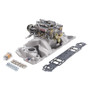 Edelbrock Manifold And Carb Kit Performer Air-Gap Small Block Chevrolet 1957-1986 Natural Finish