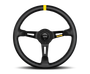 Momo MOD08 Steering Wheel 350 mm - Black Leather/Black Spokes/1 Stripe