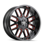 Mayhem 8107 Cogent 18x9 / 5x127 BP / 0mm Offset / 87.1mm Hub Black w/ Prism Red Wheel