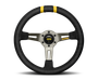 Momo MODDRIFT Steering Wheel 330 mm - Black Suede/Anthracite Spokes/2 Stripes