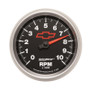AutoMeter Gauge Tachometer 3-3/8in. 10K RPM In-Dash Chevy Red Bowtie Black