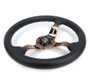 NRG Light Weight Gaming Steering Wheel - Splitz 350mm 3 Rose Gold Spokes Slits - Leather