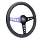 NRG Light Weight Gaming Steering Wheel - Driftz 350mm 3 NeoChrome Spokes Perforated Leather