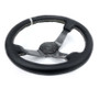 NRG Carbon Fiber Steering Wheel (350mm) Silver Carbon Fiber Center - Silver Stitching & Center Mark