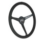 NRG Reinforced Stealth Wheel (380mm) 3 Spoke Center - 1in Deep Dish - Vegan Suede Red Stitch