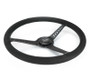 NRG Reinforced Stealth Wheel (380mm) 3 Spoke Center - 1in Deep Dish - Vegan Suede Red Stitch