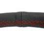 NRG Reinforced Stealth Wheel (380mm) 3 Spoke Center - 1in Deep Dish - Perforated Leather Red Stitch