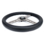 NRG Light Weight Gaming Steering Wheel - Driftz 350mm 3 Black Chrome Spokes Perforated Leather