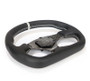 NRG Carbon Fiber Flat Bottom Steering Wheel (320mm) Silver CF Center w/Silver Stitch/Center Mark