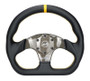 NRG Carbon Fiber Flat Bottom Steering Wheel (320mm) Silver CF Center w/Silver Stitch/Center Mark