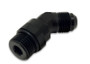 Vibrant -8AN Male to Male -8AN Straight Cut 45 Degree Adapter Fitting - Anodized Black