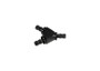 Fleece Performance Universal 3/8in Aluminum Y Barbed Fitting (For -6 Pushlock Hose) - Black Anodized