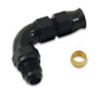 Vibrant 90 Degree 1/2in Tube to Male -8AN Flare Adapter w/ Olive Inserts