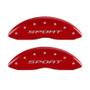 MGP 4 Caliper Covers Engraved front & Rear 2015/Sport Red finish silver ch