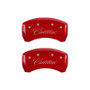 MGP 4 Caliper Covers Engraved Front & Rear Cursive/Cadillac Yellow finish black ch