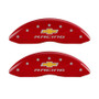 MGP 4 Caliper Covers Engraved Front & Rear Chevy racing Red finish silver ch