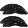 MGP 4 Caliper Covers Engraved Front & Rear MGP Black finish silver ch