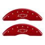 MGP 4 Caliper Covers Engraved Front & Rear Bowtie Red finish silver ch